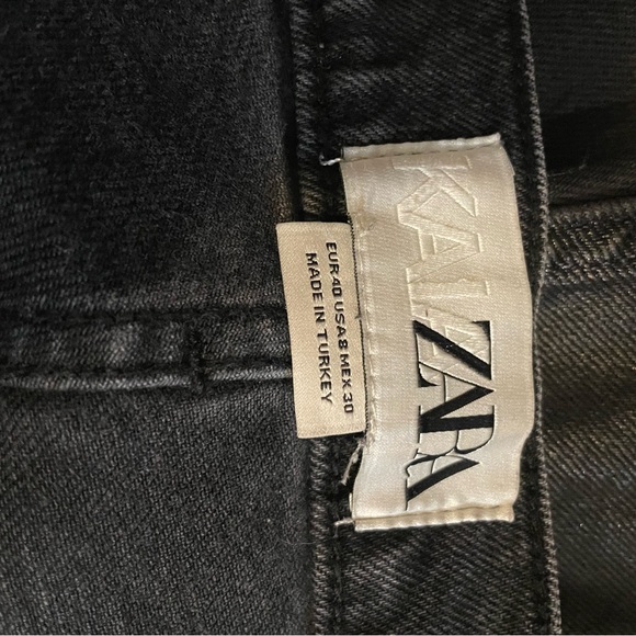 KAIA x ZARA Coated Jeans Waxed Effect Fabric - Picture 2 of 8